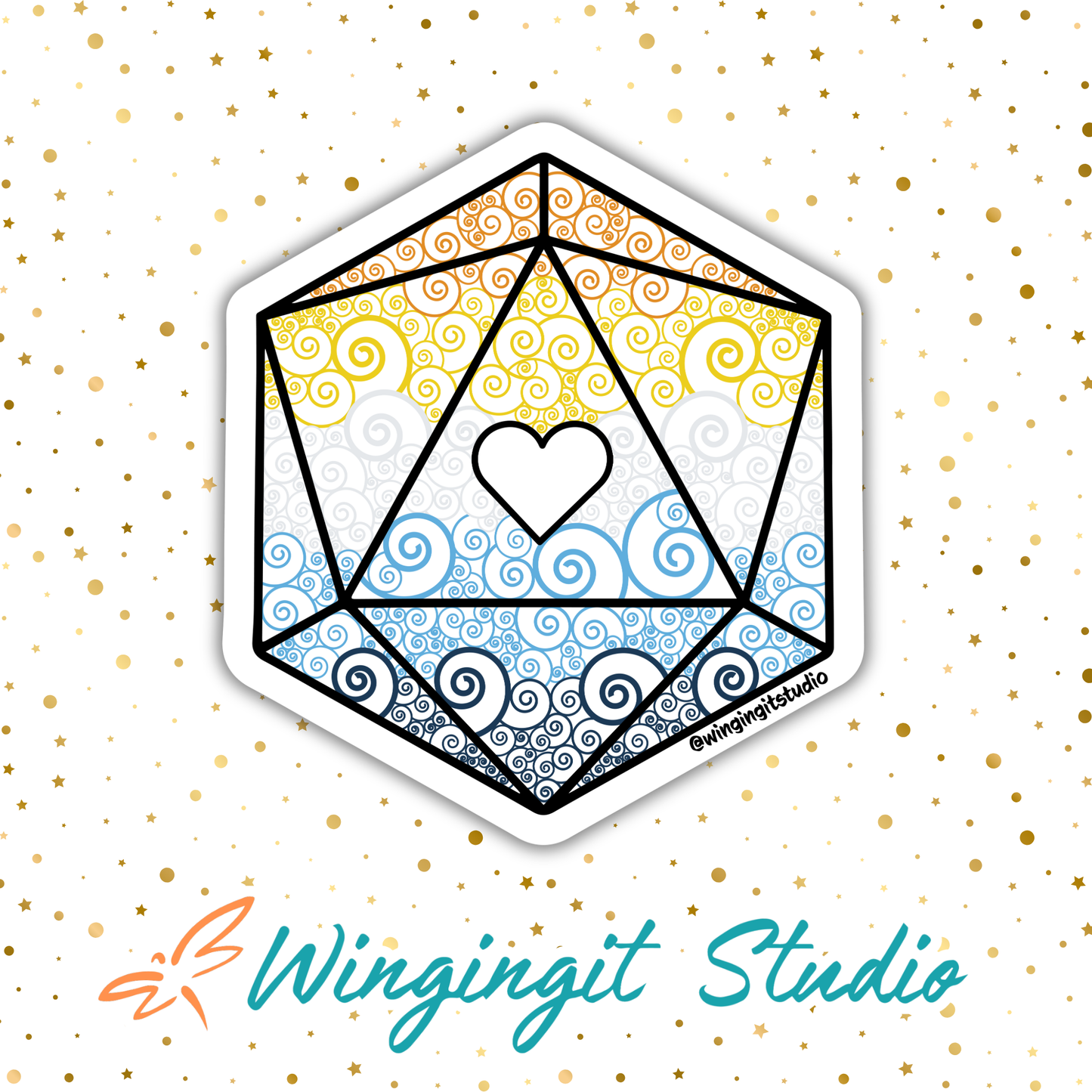 D20 - AroAce Flag Sticker