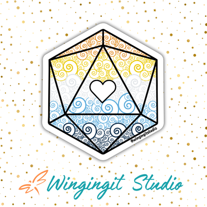 D20 - AroAce Flag Sticker