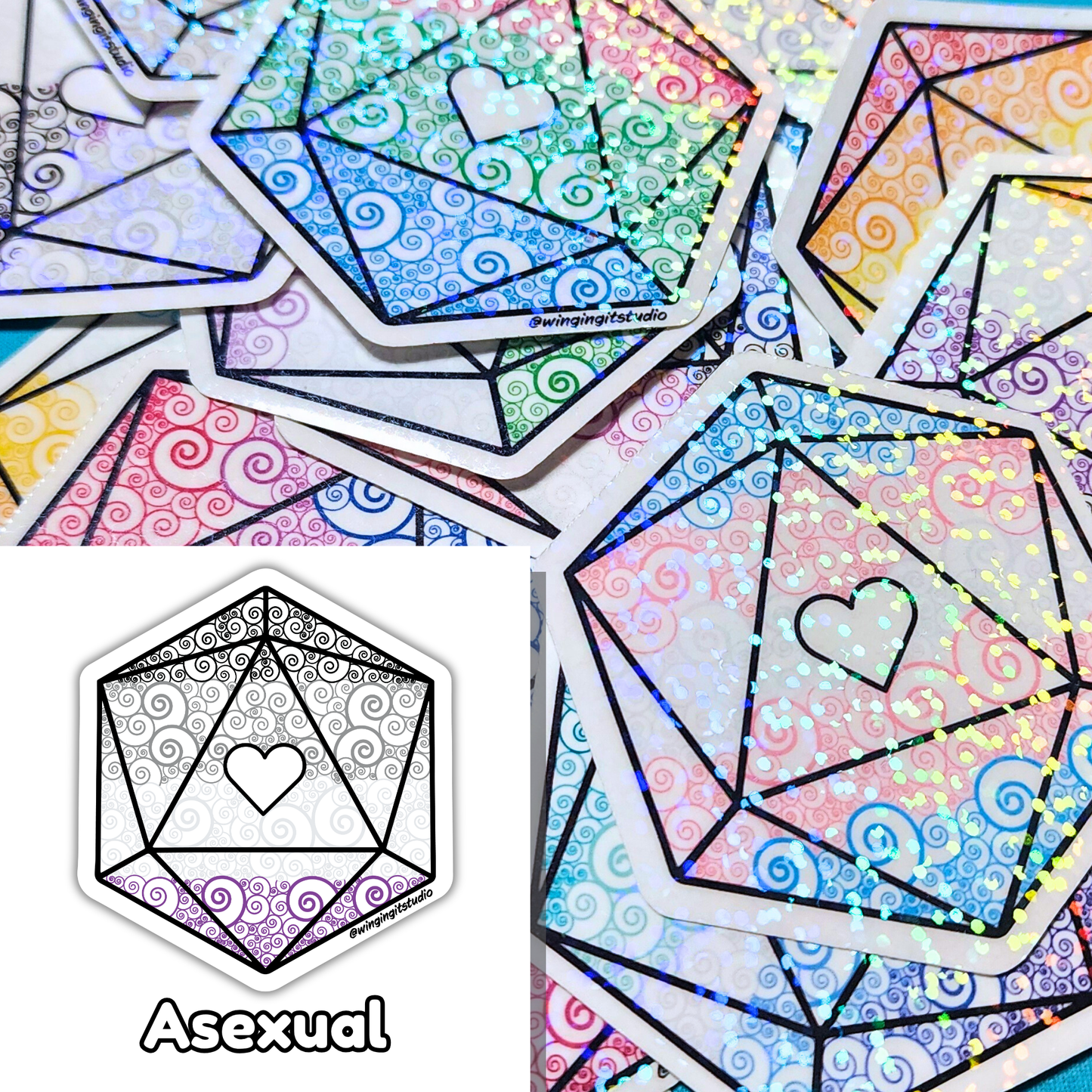 D20 - Asexual Flag Sticker