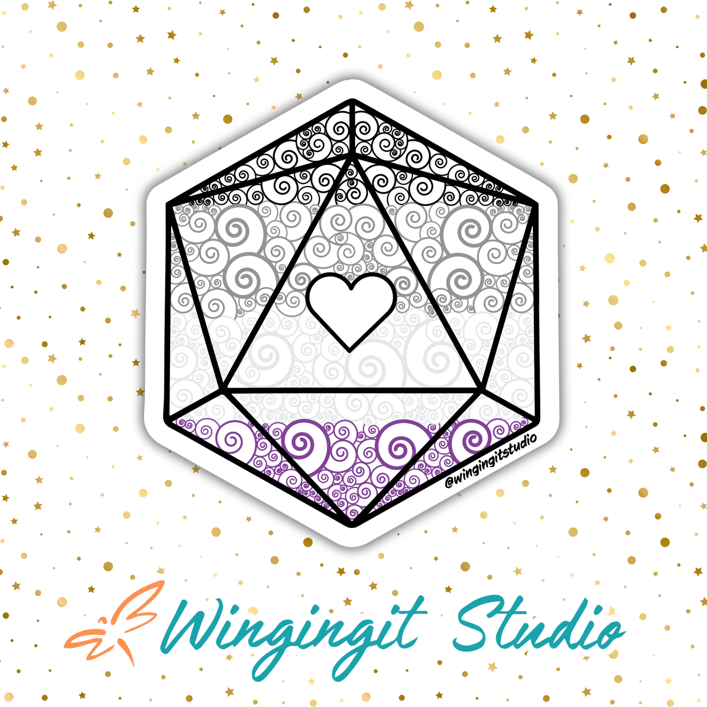 D20 - Asexual Flag Sticker