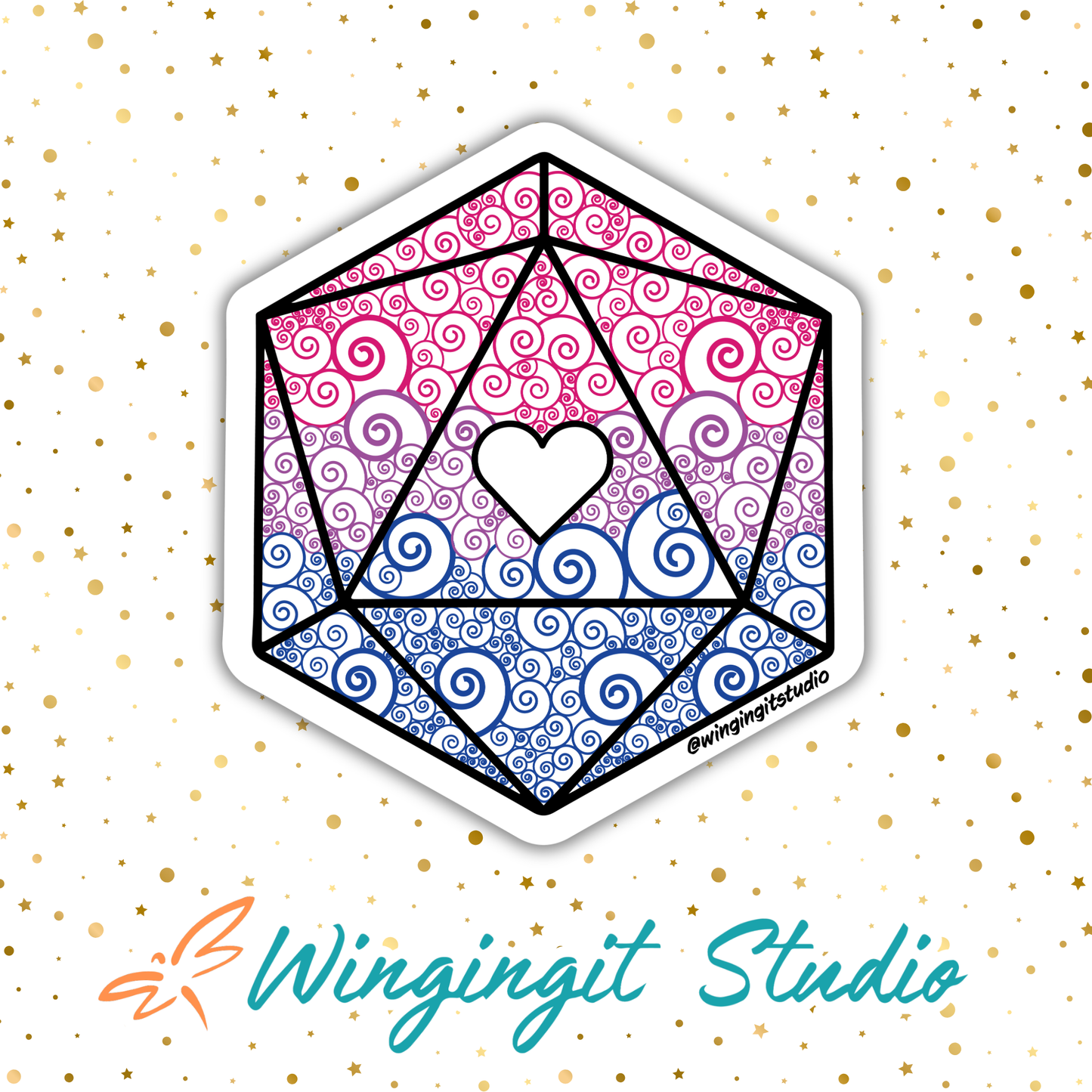 D20 - Bisexual Flag Sticker