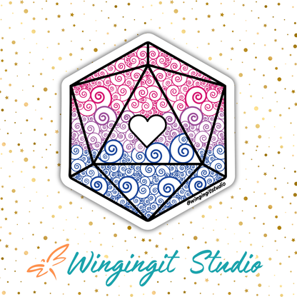 D20 - Bisexual Flag Sticker