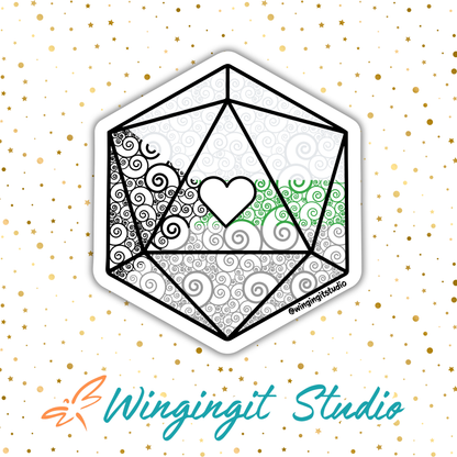 D20 - Demiromantic Flag Sticker