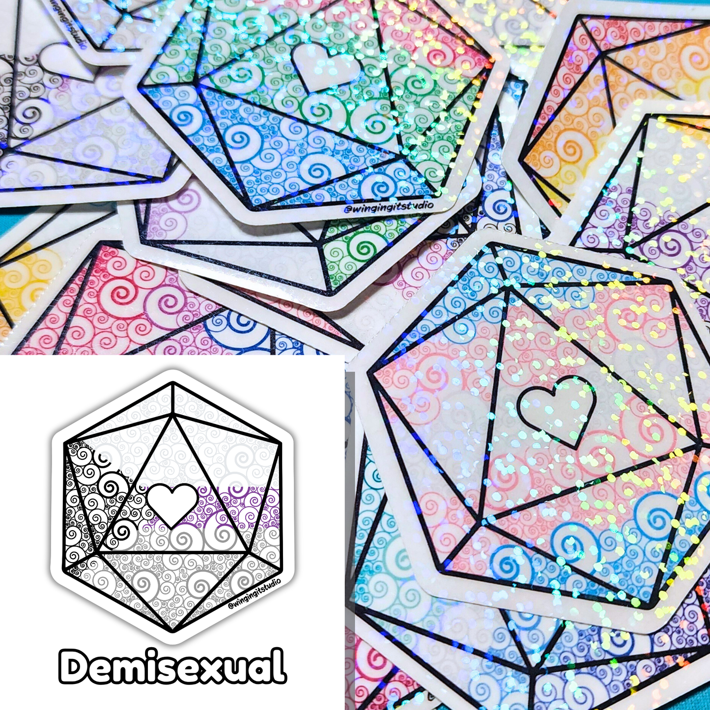 D20 - Demisexual Flag Sticker