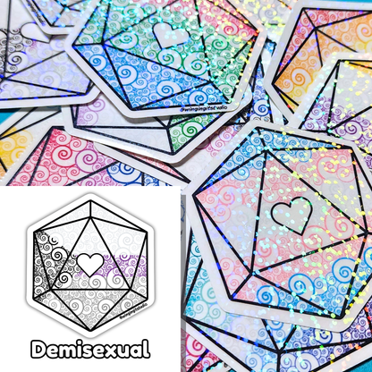 D20 - Demisexual Flag Sticker