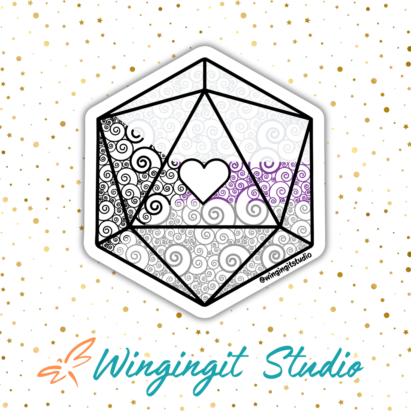 D20 - Demisexual Flag Sticker