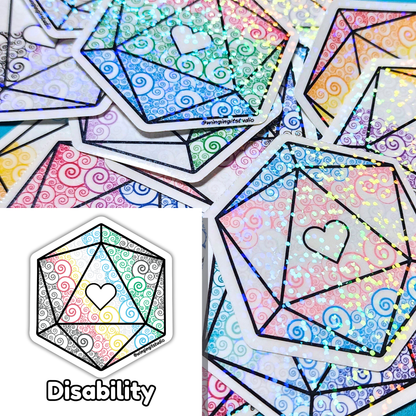 D20 - Disability Flag Sticker