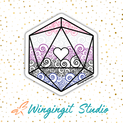 D20 - Genderfluid Flag Sticker