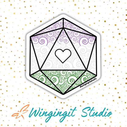 D20 - Genderqueer Flag Sticker
