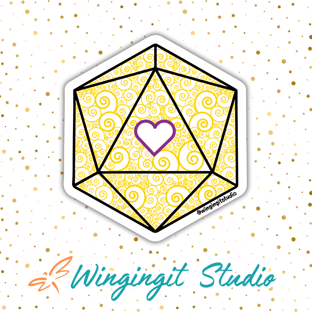 D20 - Intersex Flag Sticker