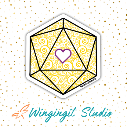 D20 - Intersex Flag Sticker