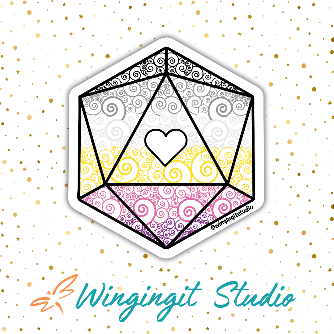 D20 - Alternate Asexual Flag Sticker (2026)