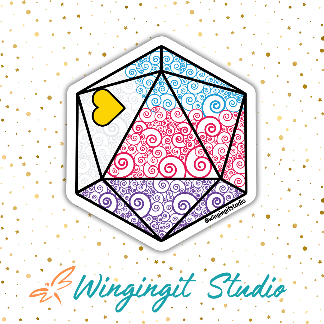 D20 - Polyamory Flag Sticker