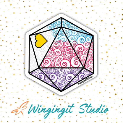D20 - Polyamory Flag Sticker
