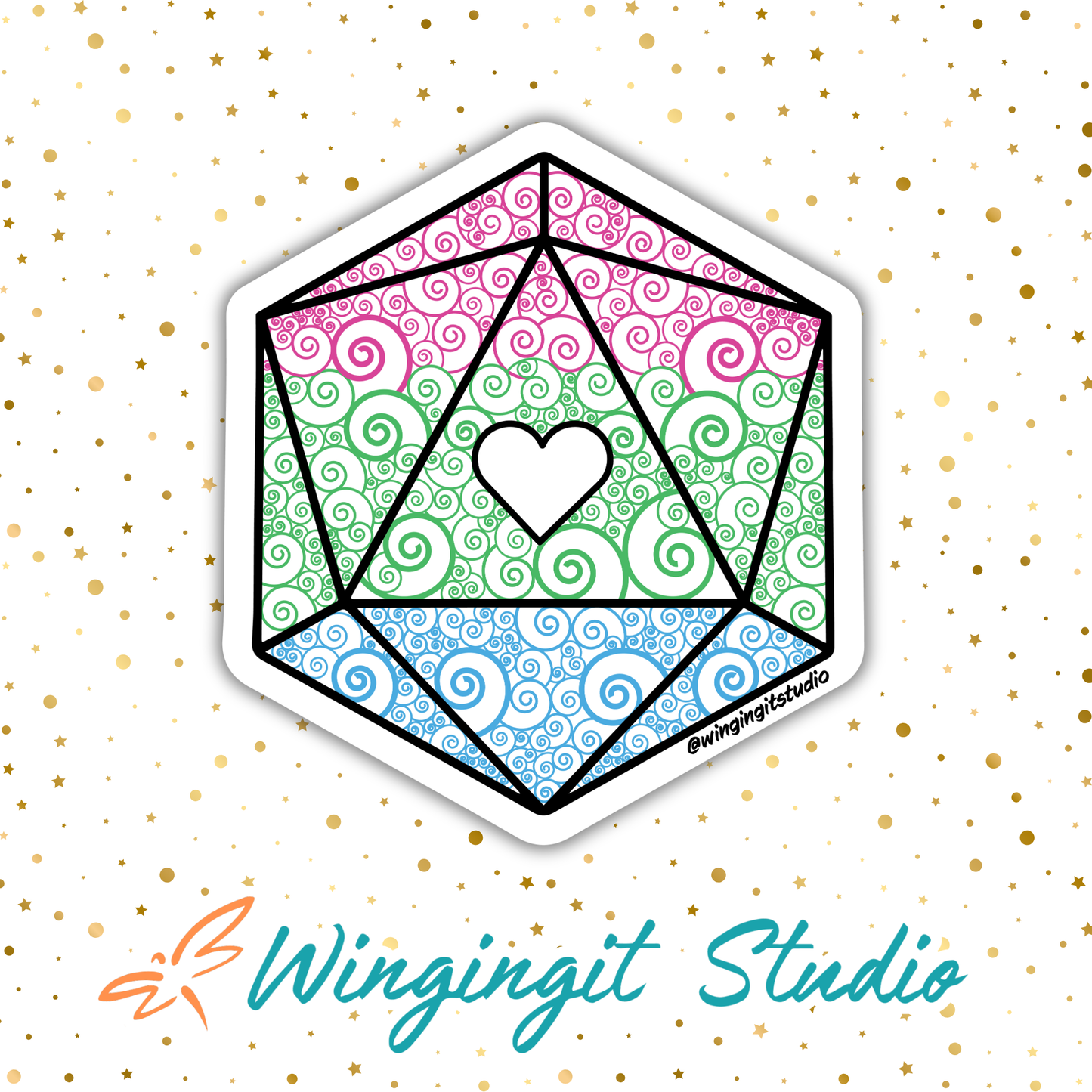 D20 - Polysexual Flag Sticker