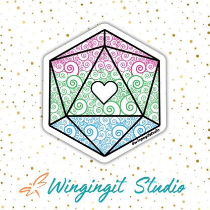 D20 - Polysexual Flag Sticker