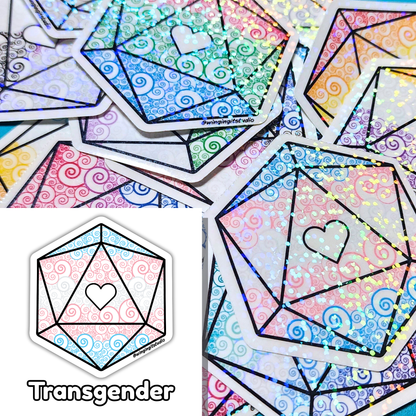 D20 - Trans Flag Sticker