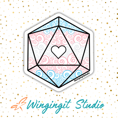 D20 - Trans Flag Sticker