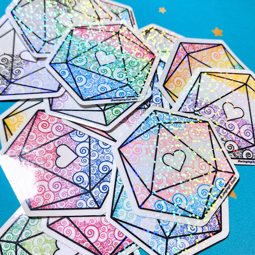 D20 - Nonbinary Flag Sticker
