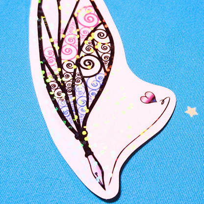 Winged Pen - Genderfluid Flag Sticker