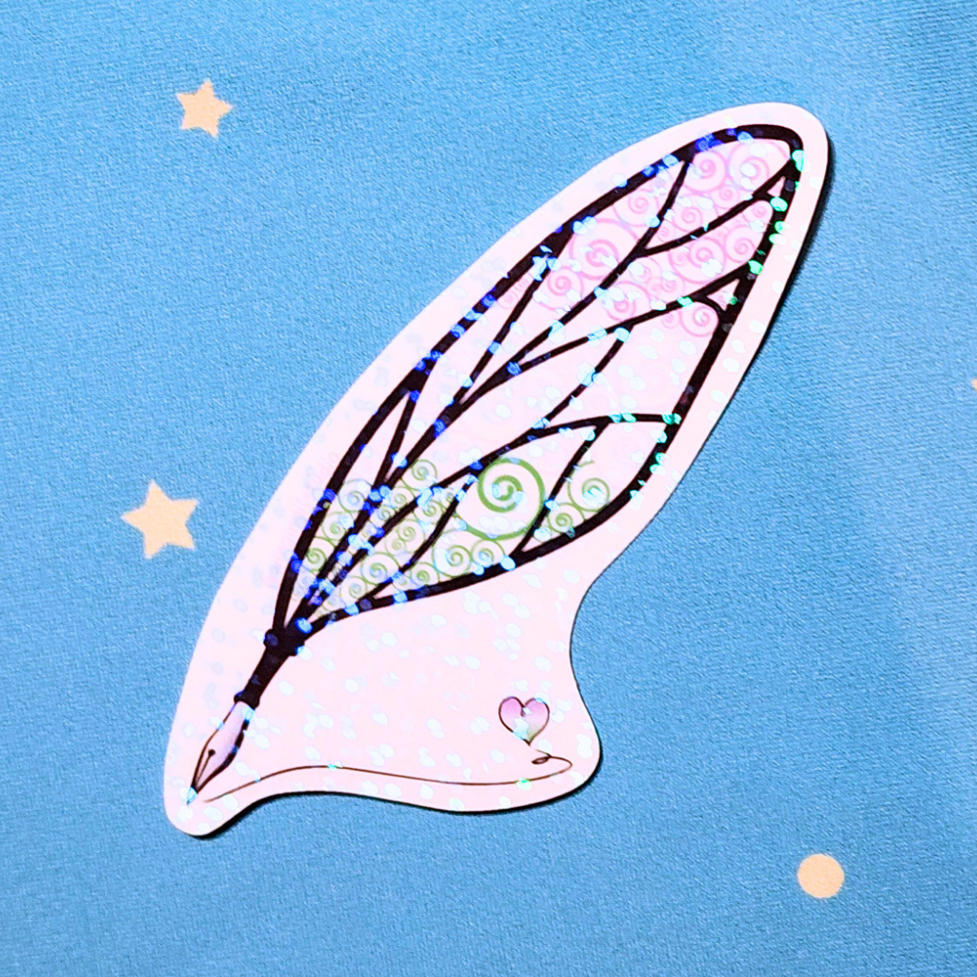 Winged Pen - Genderqueer Flag Sticker