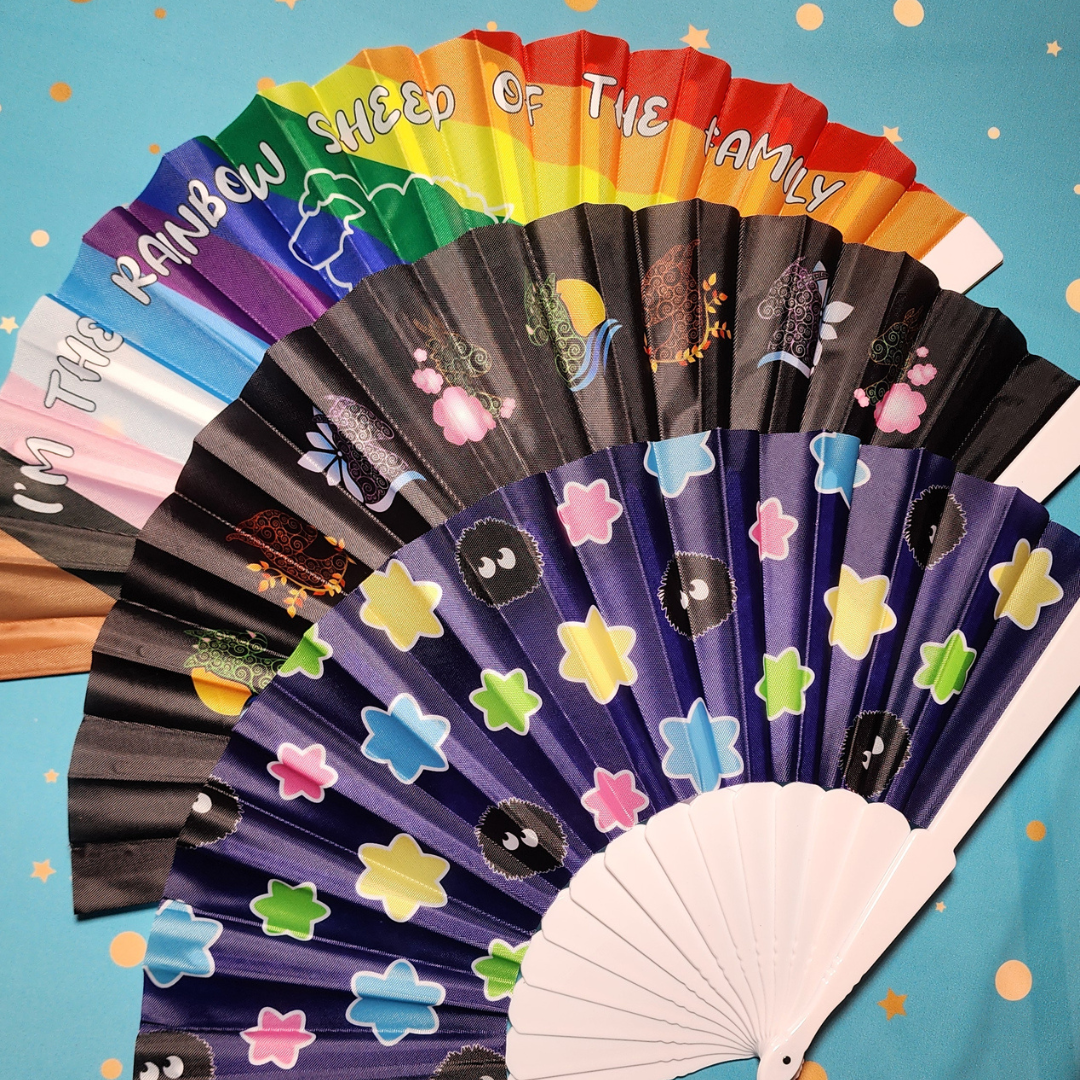 Rainbow Sheep - Hand Fan