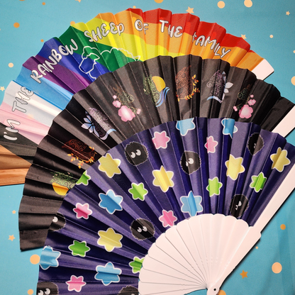 Rainbow Sheep - Hand Fan