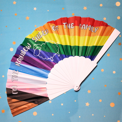 Rainbow Sheep - Hand Fan