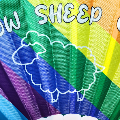 Rainbow Sheep - Hand Fan