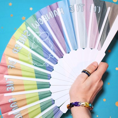 Rainbow Sheep - Hand Fan