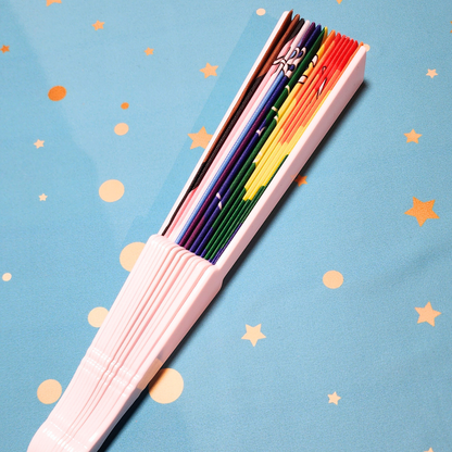 Rainbow Sheep - Hand Fan