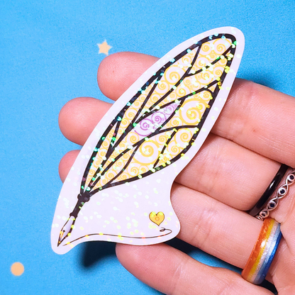 Winged Pen - Intersex Flag Sticker