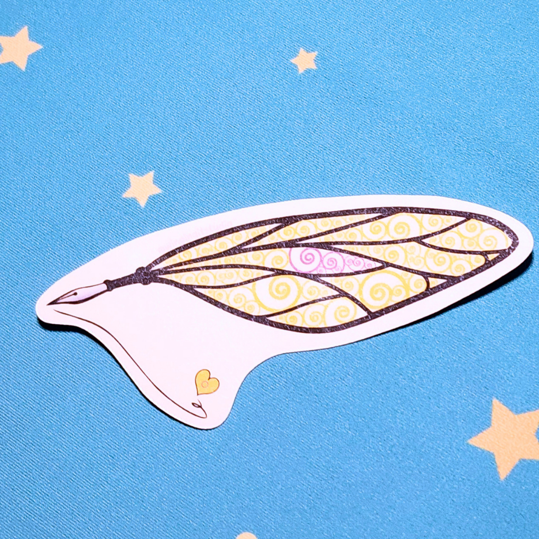 Winged Pen - Intersex Flag Sticker