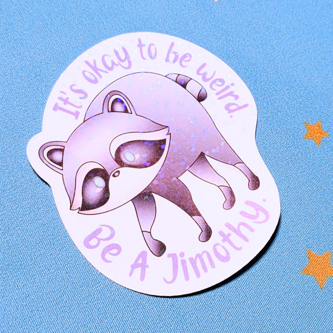 Jimothy Raccoon Sticker