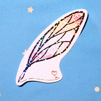 Winged Pen - Lesbian Flag Sticker