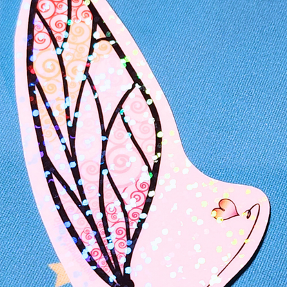 Winged Pen - Lesbian Flag Sticker