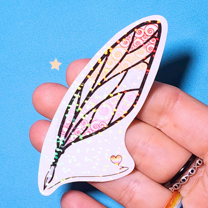 Winged Pen - Lesbian Flag Sticker