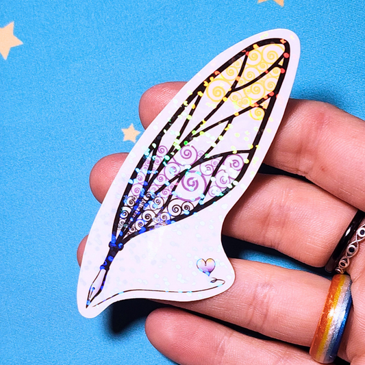 Winged Pen - Nonbinary Flag Sticker