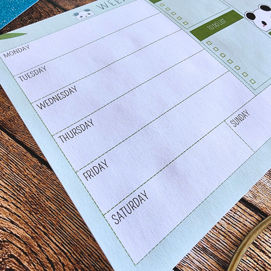 Panda Weekly Calendar Planner