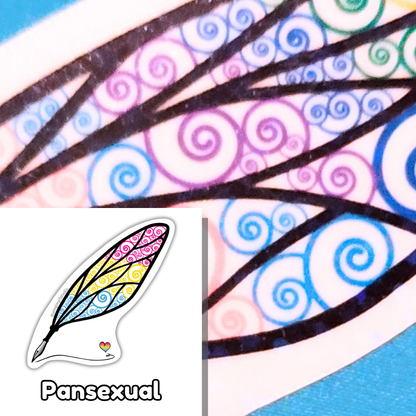 Winged Pen - Pansexual Flag Sticker