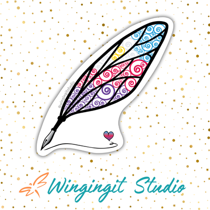 Winged Pen - Polyamory Flag Sticker