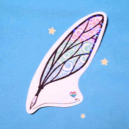 Winged Pen - Polysexual Flag Sticker