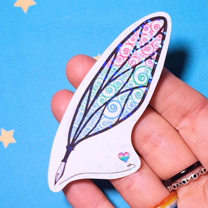 Winged Pen - Polysexual Flag Sticker