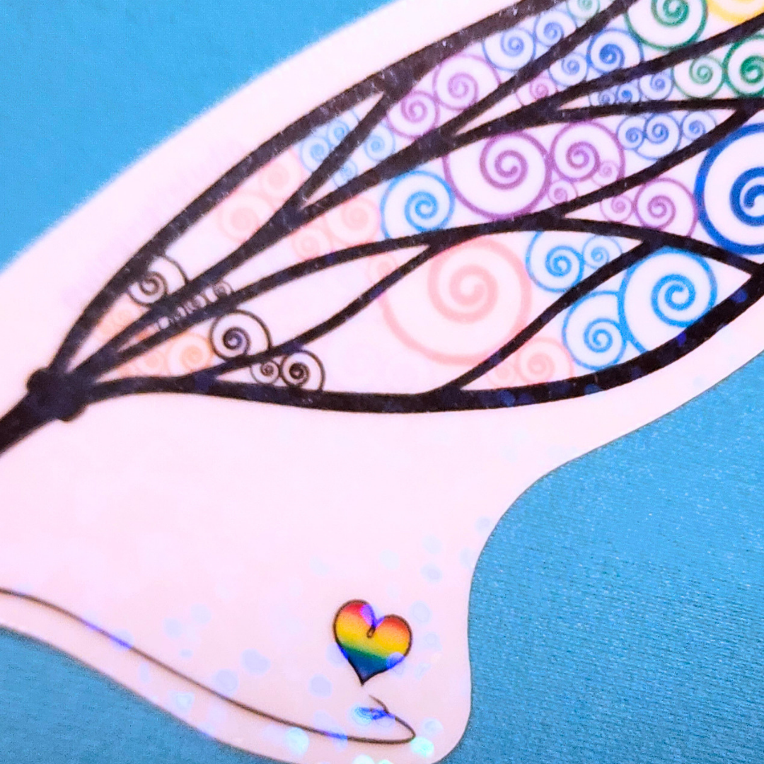 Winged Pen - Pride Flag Sticker