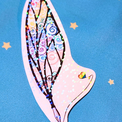 Winged Pen - Pride Flag Sticker