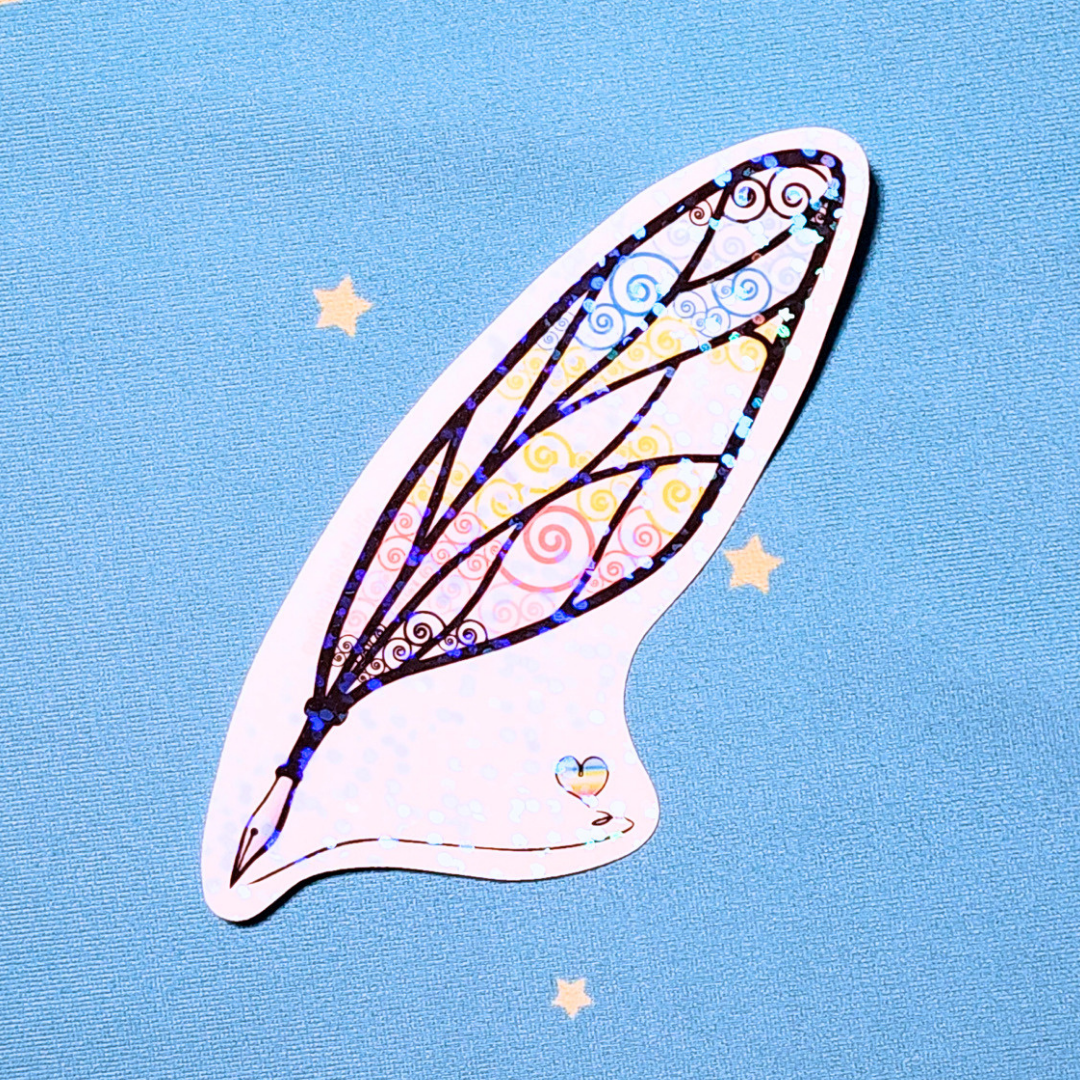 Winged Pen - Queer Flag Sticker