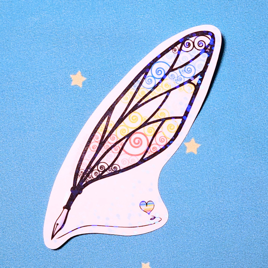 Winged Pen - Queer Flag Sticker