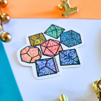 Rainbow Dice Set Sticker