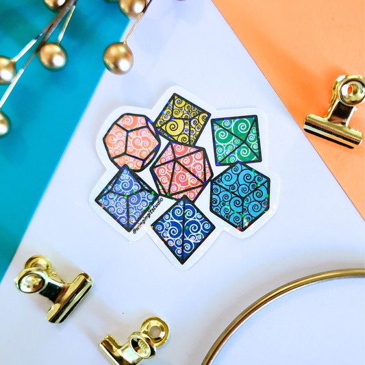 Rainbow Dice Set Sticker