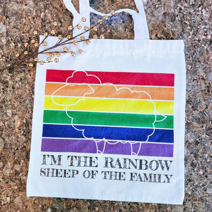 Rainbow Sheep Canvas Tote Bag